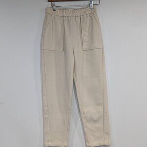 *3/$10* K Soeur Elastic Waist Pants with Pockets Cream Size Medium